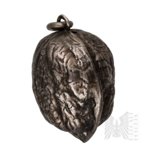 Silver - Naturalistic Walnut-Shaped Pendant