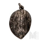 Silver - Naturalistic Walnut-Shaped Pendant