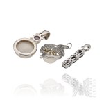 Silver (0.925) - Set of Pendants with Natural Stones, including: Sapphires, White Topazes, Amethysts, and Natural Pearls