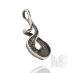 Silver (0.925) - Wavy Pendant with White Zirconia