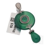 [GEMPORIA CERTIFICATE] - Silver (0.925) - Pendant with Green Onyx (Verde Onyx)