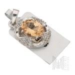 [GEMPORIA CERTIFICATE] - Silver (0.925) - Pendant with Imperial Garnet & White Zircon