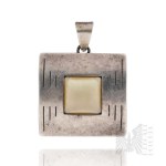 Silver (0.925) - Poland - Square Pendant with Mother-of-Pearl