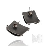 Silver (0.925) - Earrings with a Wavy Pattern