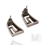 Silver (0.925) - Trapezoid Earrings with a Greek Design