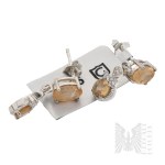 [GEMPORIA CERTIFICATE] - Silver (0.925) - Earrings with Imperial Garnet & White Zircon