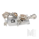 [GEMPORIA CERTIFICATE] - Silver (0.925) - Earrings with Imperial Garnet &amp; White Zircon