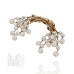 Gold & Pearls - Belle Époque-Style Brooch with a Floral Design
