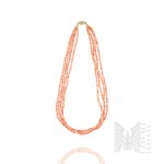 Multi-Strand Necklace Made of Natural Stones in Shades of Peach