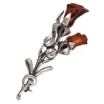Silver (0.925) - Rose-Shaped Brooch