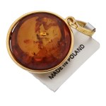 [GEMPORIA CERTIFICATE] - Silver (0.925) - Poland - Amber Pendant with a Star Motif