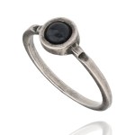 Silver (0.800) - Ring with a Blue Stone