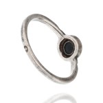 Silver (0.800) - Ring with a Blue Stone