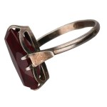 Silver (0.875) - USSR/Russia - Ring with a Burgundy Stone