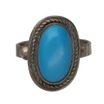 Silver - Ring with a Blue Stone