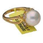Silver (0.925) - Gold-Plated Ring with a Pearl