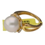 Silver (0.925) - Gold-Plated Ring with a Pearl