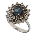 Silver (0.925) - Ring with a Blue Stone