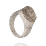 Silver - Signet Ring with a Decorative Accent