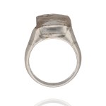 Silver - Signet Ring with a Decorative Accent