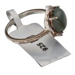 [GEMPORIA CERTIFICATE] - Silver (0.925) - Ring with Burmese Jadeite & White Zircon