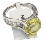 [GEMPORIA CERTIFICATE] - Silver (0.925) - Ring with Citrine & White Zircon