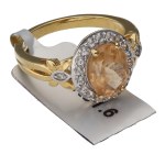 [GEMPORIA CERTIFICATE] - Silver (0.925) - Ring with Imperial Citrine & White Zircon