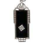 [Art Deco] - Silver (0.925) - Necklace with a Geometric Pendant