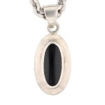 Silver (0.925) - Necklace with Black Onyx
