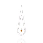 Silver (0.875) - 2 Chains & Heart-Shaped Amber Pendant