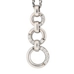 Silver (0.925) - Necklace with Three Circles Decorated with White Zirconia