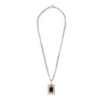 Silver (0.925) - Necklace with an Onyx Pendant