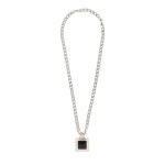 Silver (0.925) - Necklace with a Black Onyx Pendant