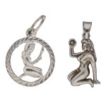 Two "Virgo" Zodiac Pendants, 925 Silver