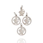Four "Sagittarius" Zodiac Pendants, 925 Silver