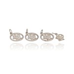Four "Sagittarius" Zodiac Pendants, 925 Silver