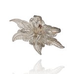 Silver (0.925) - Filigree - Flower-Shaped Brooch