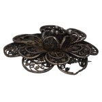 Silver (0.800) - Filigree - Floral-Shaped Brooch