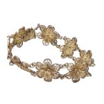 Silver (0.800) - Filigree - Bracelet with a Floral Motif