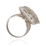Silver (0.925) - Filigree - Ring with an Eye-Catching Openwork Design.
