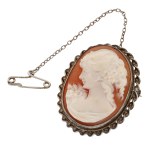 Silver (0.925) - United Kingdom - London - Classic Cameo-Style Brooch