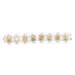 Silver - Filigree - Bracelet with Oriental Decorations in Ovals