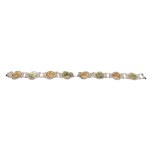 Silver - Filigree - Bracelet with Oriental Decorations in Ovals