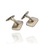 Cufflinks with a Geometric Pattern and a Shell Inlay