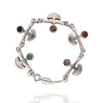 Silver (0.925) - Bracelet with Natural Stones - Including Tiger