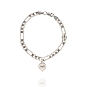 Silver (0.925) - Heart-Shaped Charm Bracelet