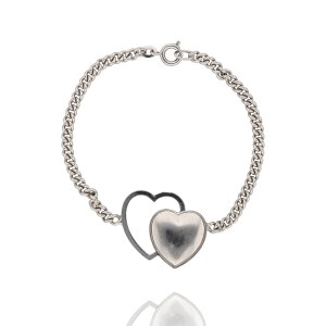 Silver (0.925) - Bracelet with Two Hearts