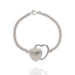 Silver (0.925) - Bracelet with Two Hearts