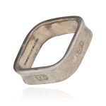 [TIFFANY 1837] Tiffany & Co. - Silver (0.925) - Designer Square-Shaped Wedding Band