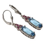 [SVAROWSKI] - Silver (0.925) - Earrings with a Blue Accent